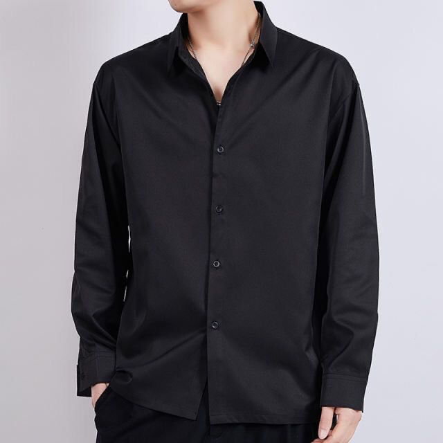男士衬衣纯黑图片