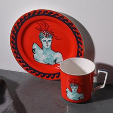 爱莉卡贝叶 海神系列欧式轻奢镀金骨瓷马克杯 西点盘甜品盘咖啡杯