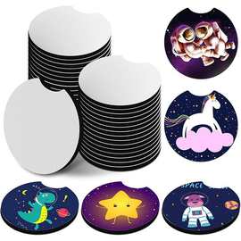 热销 5MM潜水料杯垫氯丁橡胶杯垫汽车杯垫隔热咖啡杯垫可印刷图案