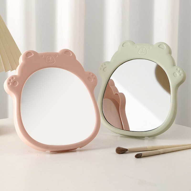 Bear Claw Desktop Single-Sided Vertical Makeup Mirror Cream Style Office Dressing Table Mirror Cute Irregular Dressing Mirror