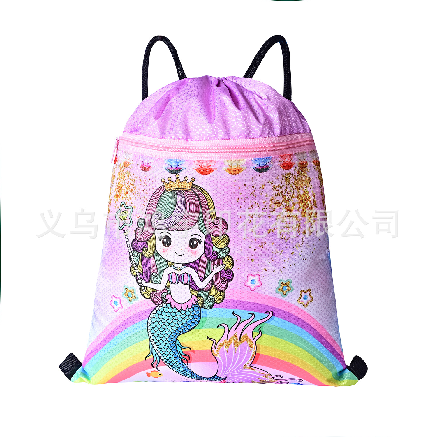 2023 New Cartoon Oxford Fabric Drawstring Bag Storage Bag Mermaid Buggy Bag Children Backpack Bag Factory Wholesale