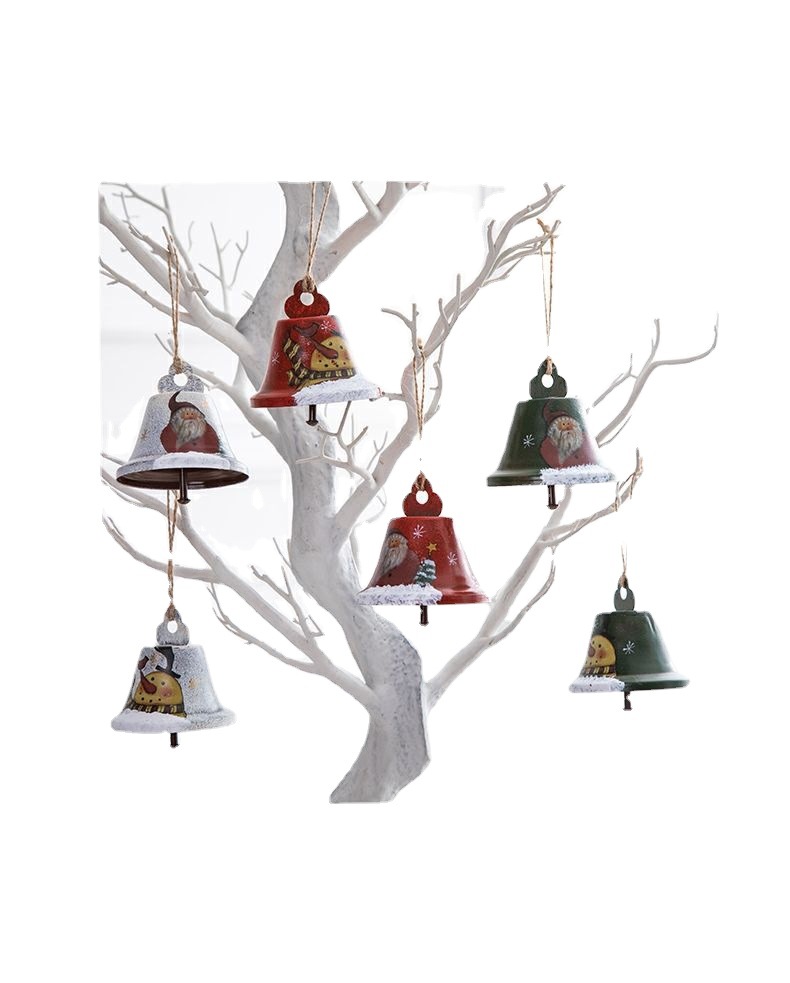 Nordic Iron Santa Claus Snowman Bell Pendant Creative Christmas Decorations Christmas Tree Hanging Ornament Pendant