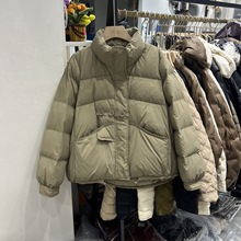 2023冬季新款韩版时尚立领羽绒服女短款显瘦加厚保暖90白鸭绒外套