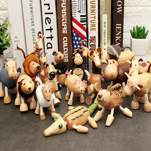 新奇特创意家居工艺品办公室摆件木制小动物玩偶儿童迷你模型玩具