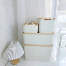 日式手提收纳盒家用大容量有盖储物盒杂物零食收纳箱整理衣服储物