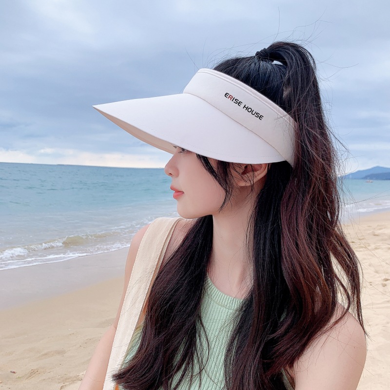 UPF50 + Summer Big Brim Cycling UV Protection Air Top Sun Protection Hat Female UV Sun Hat Sun Hat Cover Face