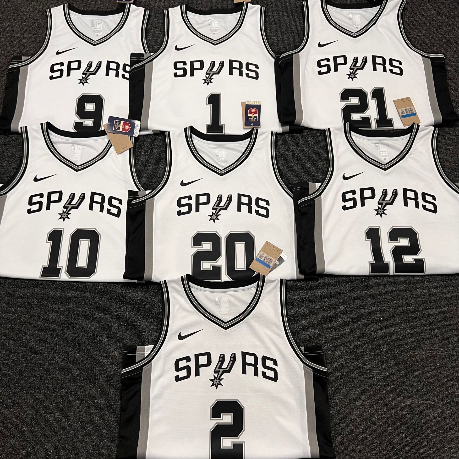 23赛季 马刺队 主场 1号 文班亚马2号 伦纳德 10号 德罗赞nba球衣