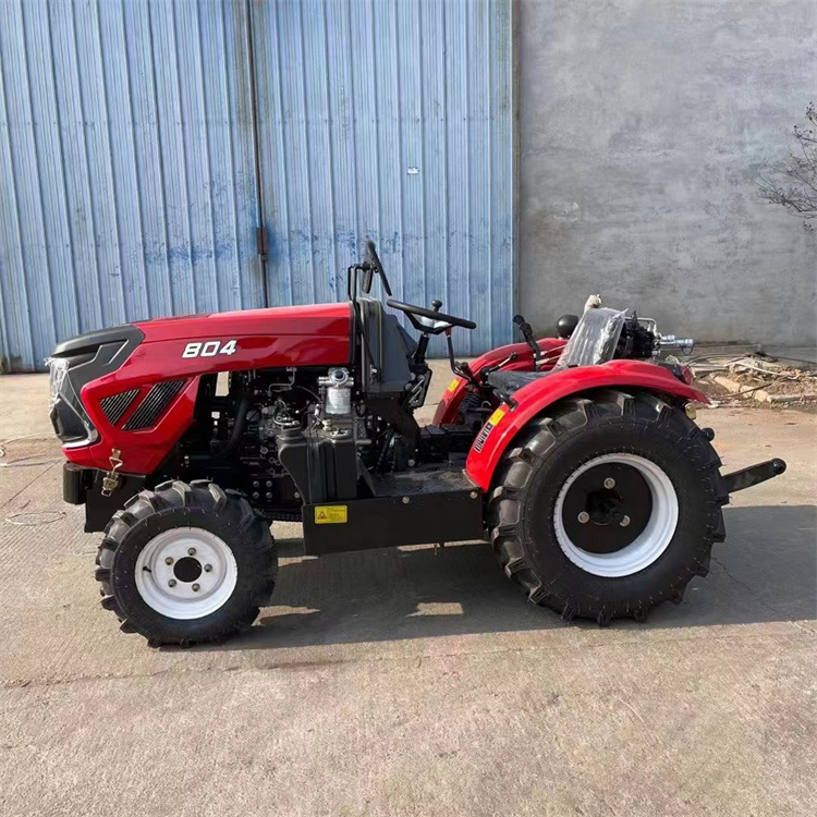 乐地804大棚王四轮拖拉机 80马力四驱带液压翻转犁中型四驱旋耕机