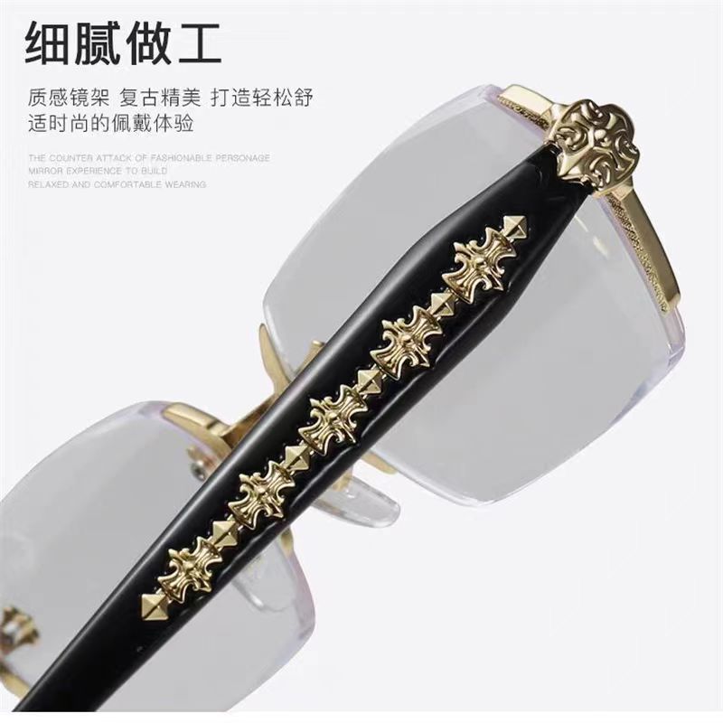 新款时尚商务防蓝光老花镜 高清抗疲劳无框切边看远看近阅读花镜
