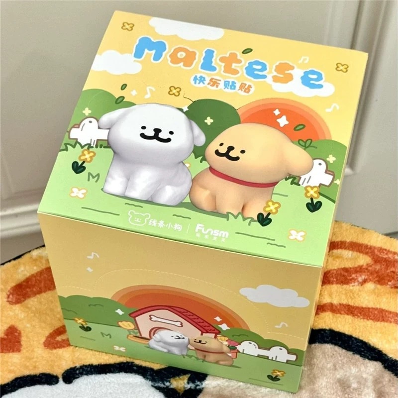 正版玩乐主义联名线条小狗快乐贴贴系列盲盒可爱公仔手办潮玩摆件