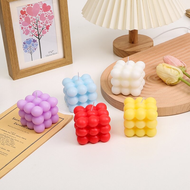 Rubik's Cube Aromatherapy Candle Wholesale Birthday Gift Ins Creative Decoration Diy Shooting Props Rubik's Cube Candle Set