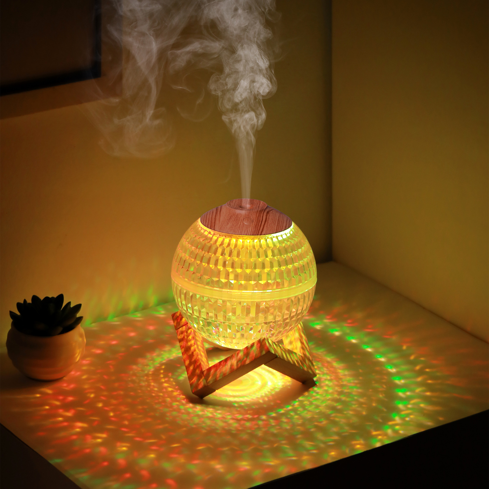 New Crystal Lamp Humidifier Colorful Lighting Home Decoration Large Capacity Creative Spray Desktop