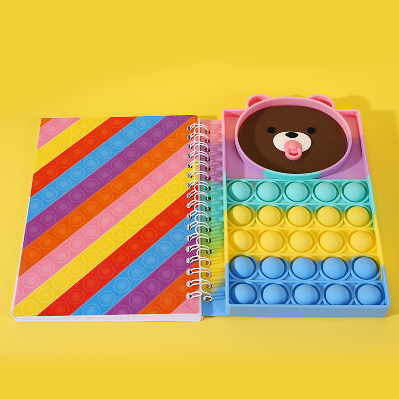 Minnie Mouse Killer Pioneer Notebook A6 Bear Nipple Bear Bubble Practice Note Silicone Student Decompression Stationery Book