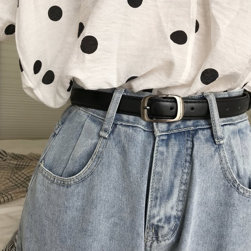 自留腰带软黑色韩国新款夏天哑光小皮带ins韩风牛仔裤带学生女士