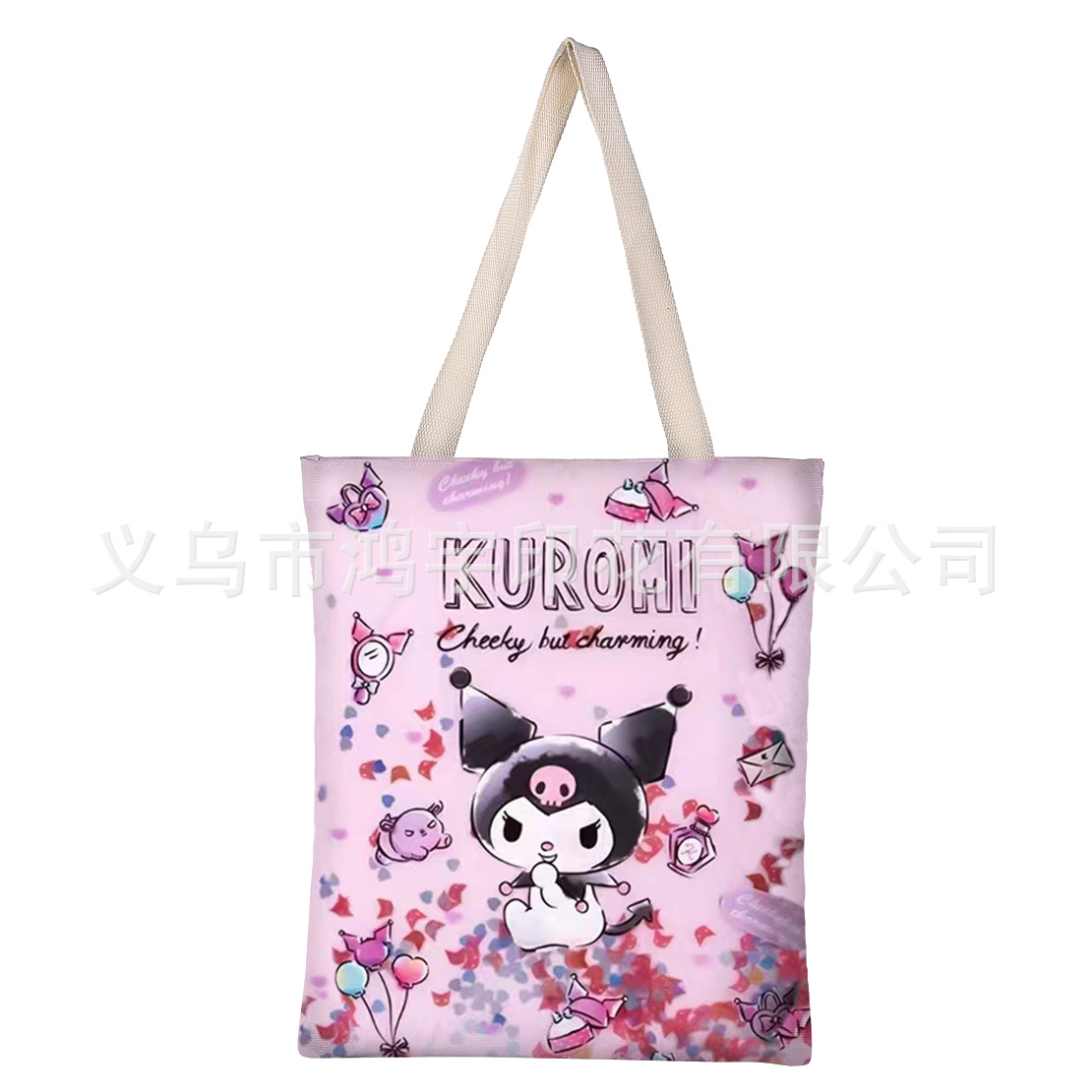 Adorable Pet Cartoon Sanrio Foldable Canvas Bag Storage Tote Student Shoulder Cotton Bag Wholesale