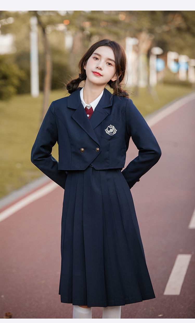 冬季jk制服西装外套小清新傲慢连衣裙长裙日系水手服套装学院代发
