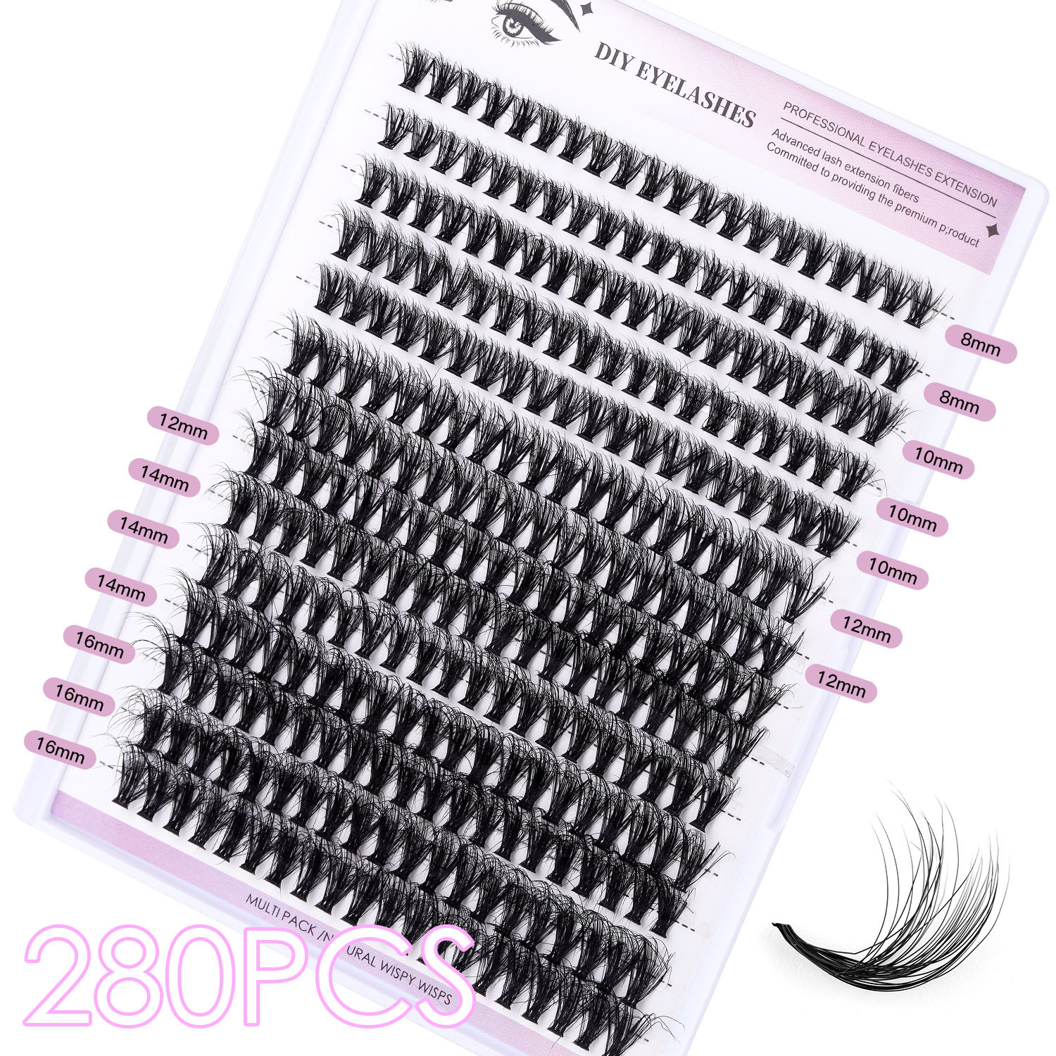 Simulation Thick Fried Hair Diy Eyelash European and American Segmented Single-Cluster Grafting False Eyelashes