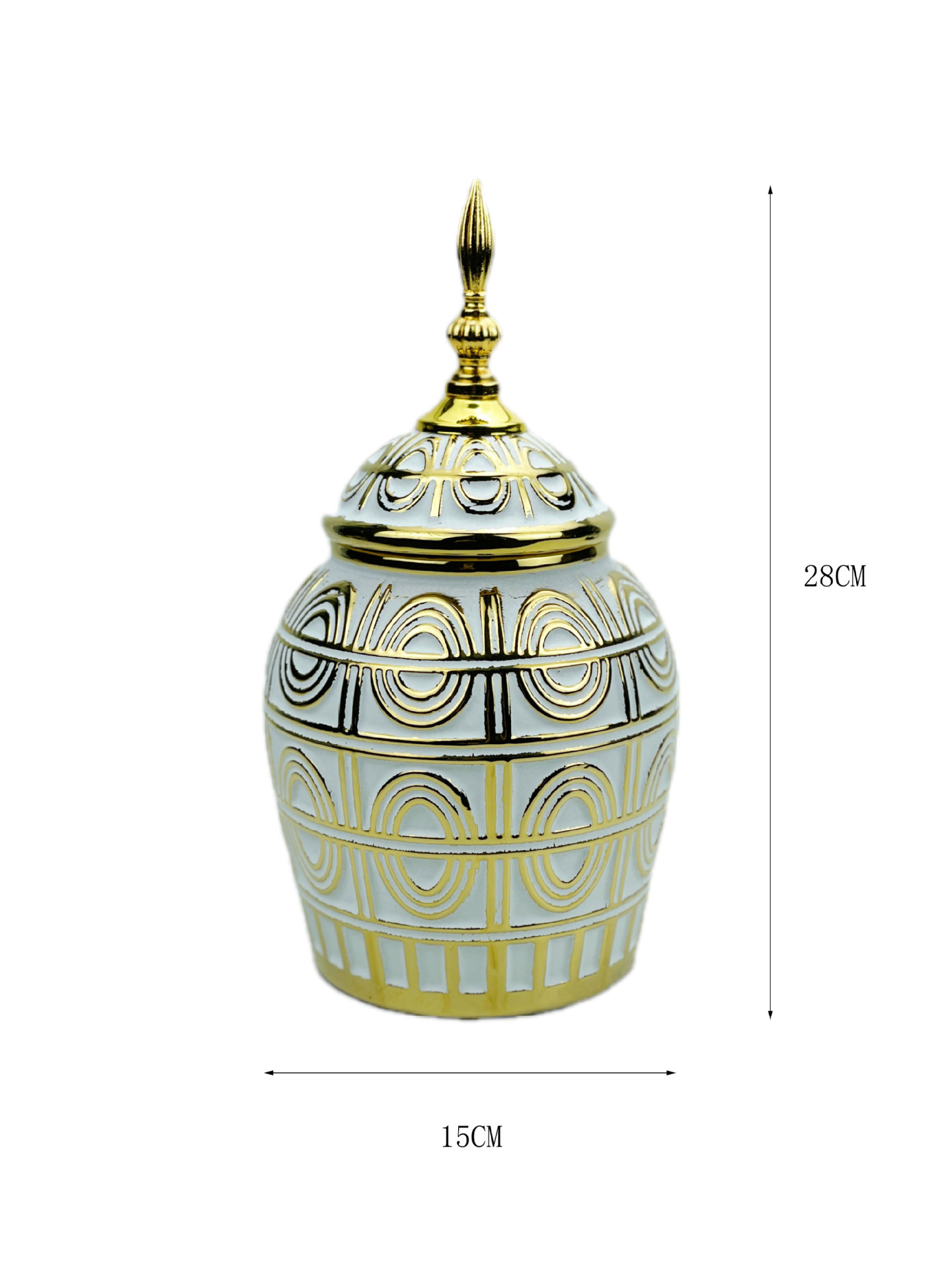 Ceramic Electroplating Embossed Pattern Hand-Painted Creative Golden Decoration Simple Decorative Jar Home Soft Vase Dried Flower Device