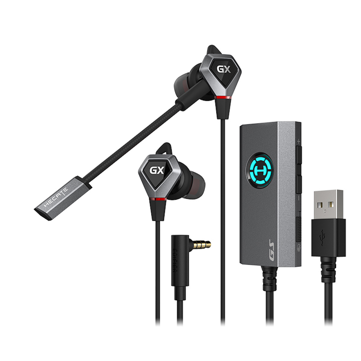 漫步者(edifier) hecate gx04声卡版 入耳式游戏耳机带麦 电竞吃