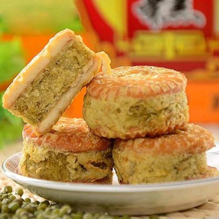 新品特产手工糕点现做油炸食品夹心绿豆饼435g散装休闲零食