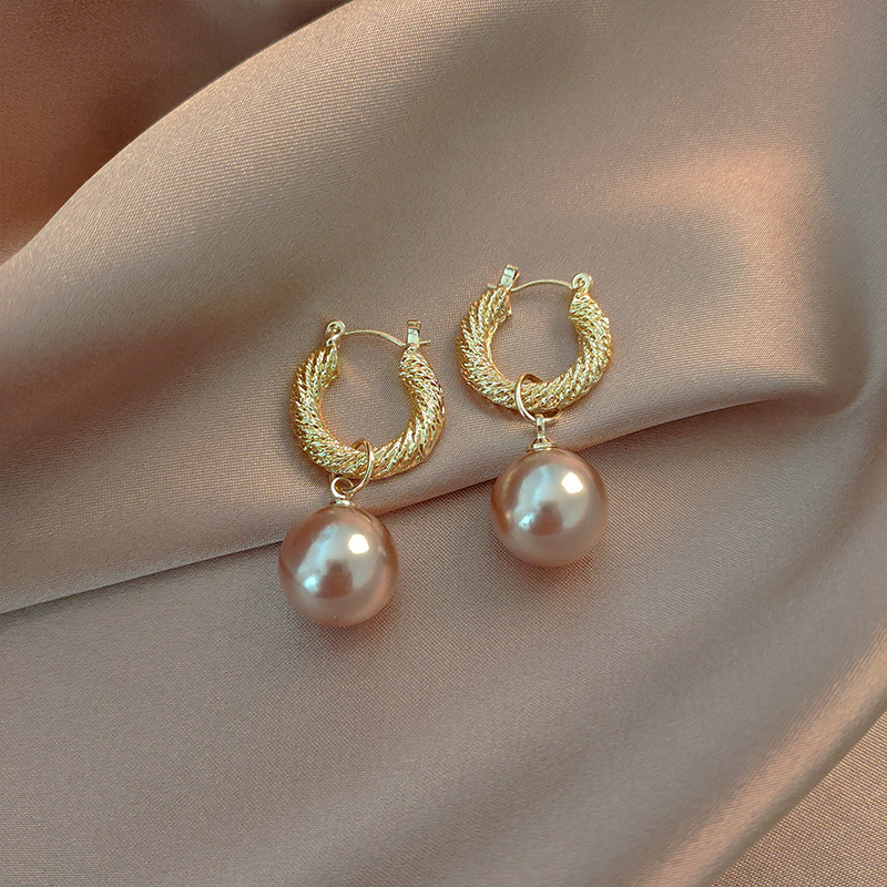 french pearl earrings retro hong kong style women‘s metal earrings 2022 new fashion earrings earrings high-grade earrings