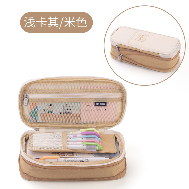 Large Capacity Pencil Case Japanese and Korean Style Primary and Secondary School Students Macaron Color Matching Can Be Changed and Upgraded Pencil Case Stationery Box