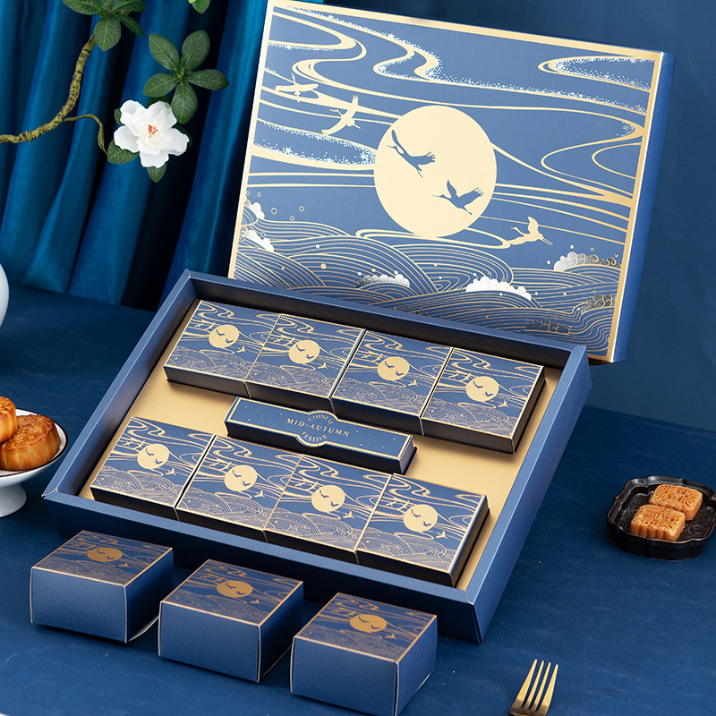 2023月饼包装盒流心中秋月饼礼盒送礼商务冰皮中秋节月饼盒批发
