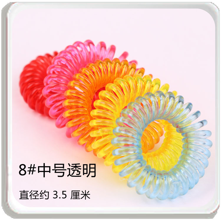 Plastic High Elastic Spring Coil Bracelet Hotel Bath Elastic Rubber Hair Band Rope Large, Medium and Small Phone Line Hair Ring Small Gift Batch