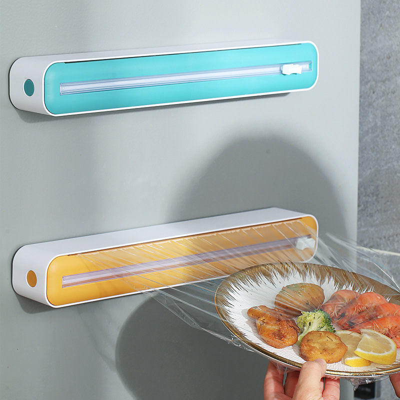 厨房保鲜膜切割器磁吸壁挂吸盘烘焙纸锡纸切割神器切割盒子可调节
