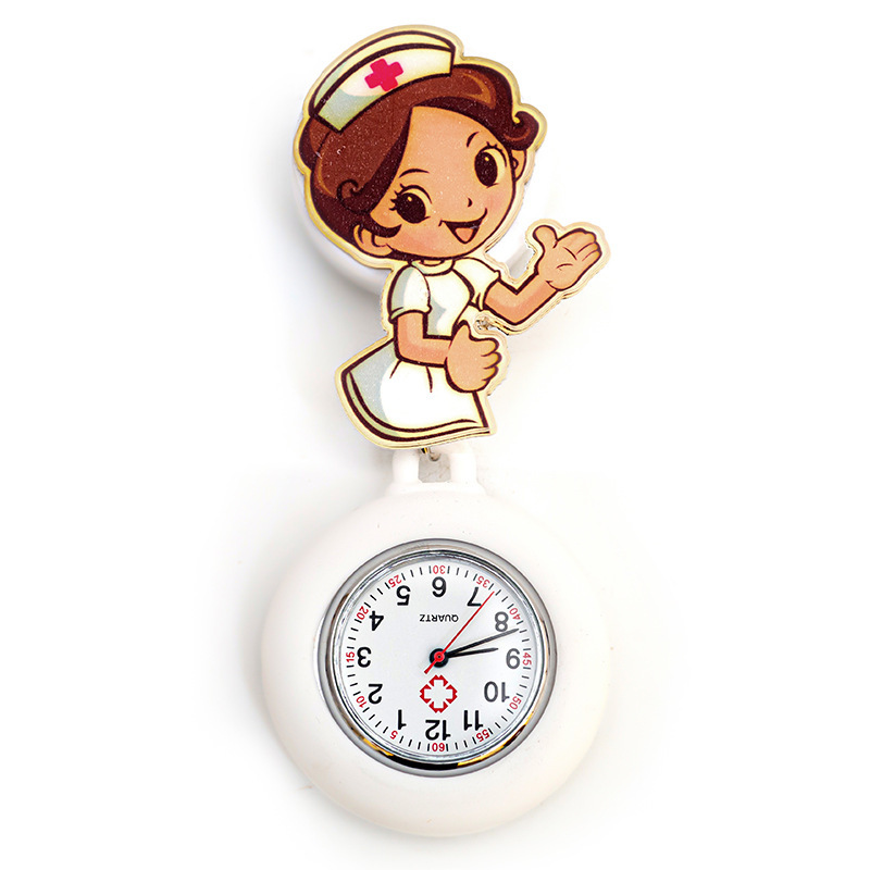 New Nurse's Watch Silicone Luminous Doctor Student Pocket Watch Chest Pocket Watch Watch Pattern Design Factory Wholesale