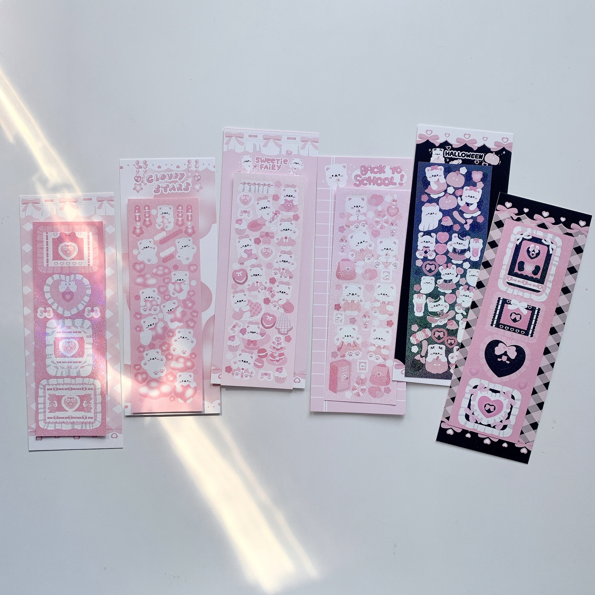 ins猫咪边框贴纸可爱闪闪追星小卡拍立得照片装饰咕卡diy拼贴素材