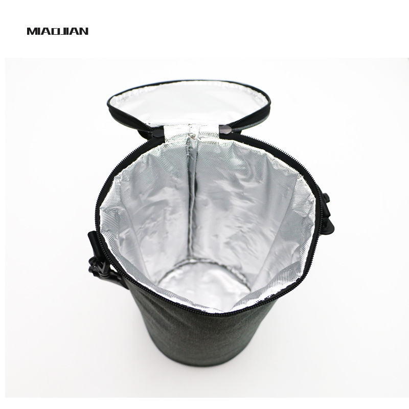 Customized Aluminum Foil Thickening Lunch Box Bag Handbag round Office Worker Cloth Bag Insulation Packed Lunch Student Lunch Bag