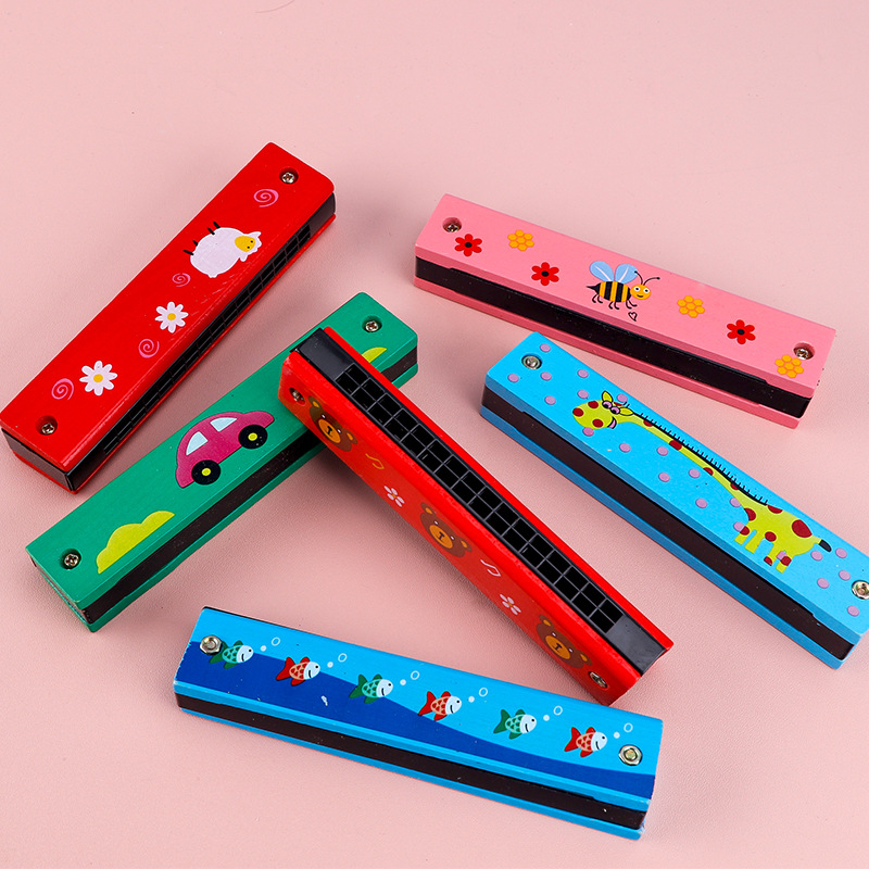 早教木质口琴双排16孔口风琴儿童卡通创意文具音乐礼物小学生奖品