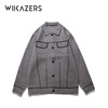 Cardigan Sweater sweater Autumn and winter Korean Edition black and white Plaid 2021 Easy Show thin coat jacket