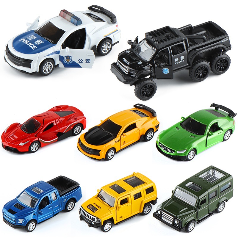 礼物迷你幼儿园警察合金奖品越野车皮卡警车儿童玩具车小汽车模型