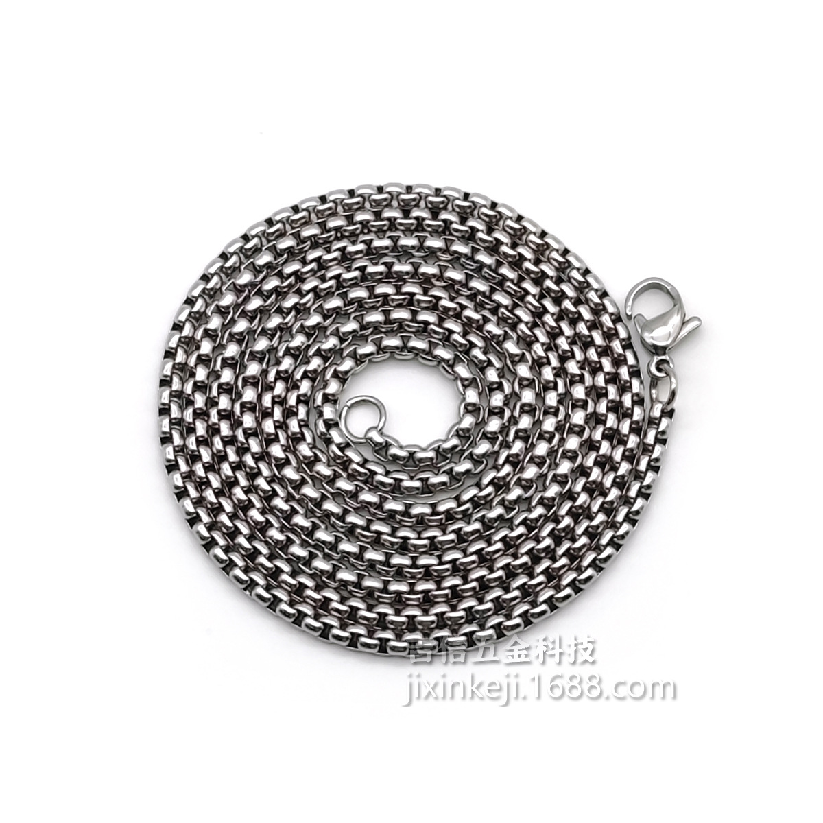 Keel Chain Relax Yue Ke Grapefruit Modi NK Chain Stainless Steel Lanyard Square Pearl Necklace with Ring Does Not Fade