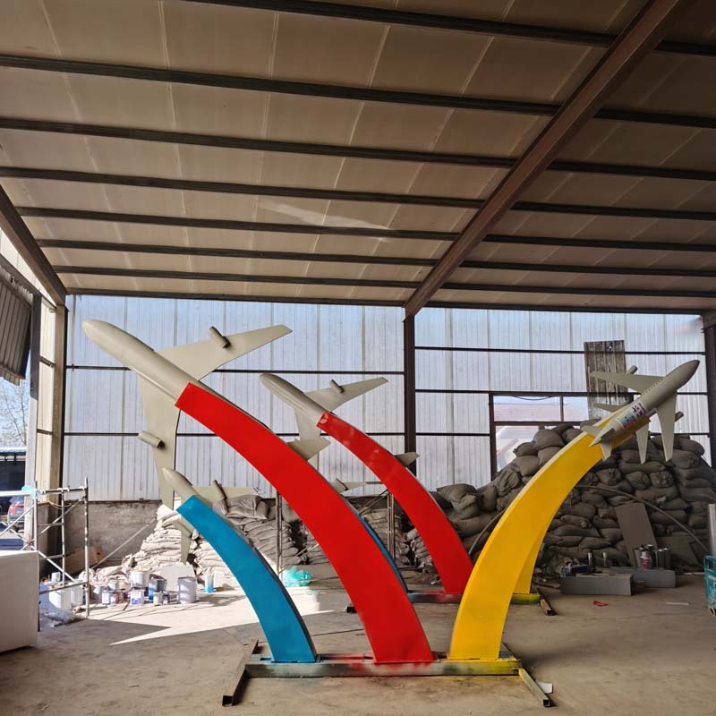 不锈钢飞机雕塑
