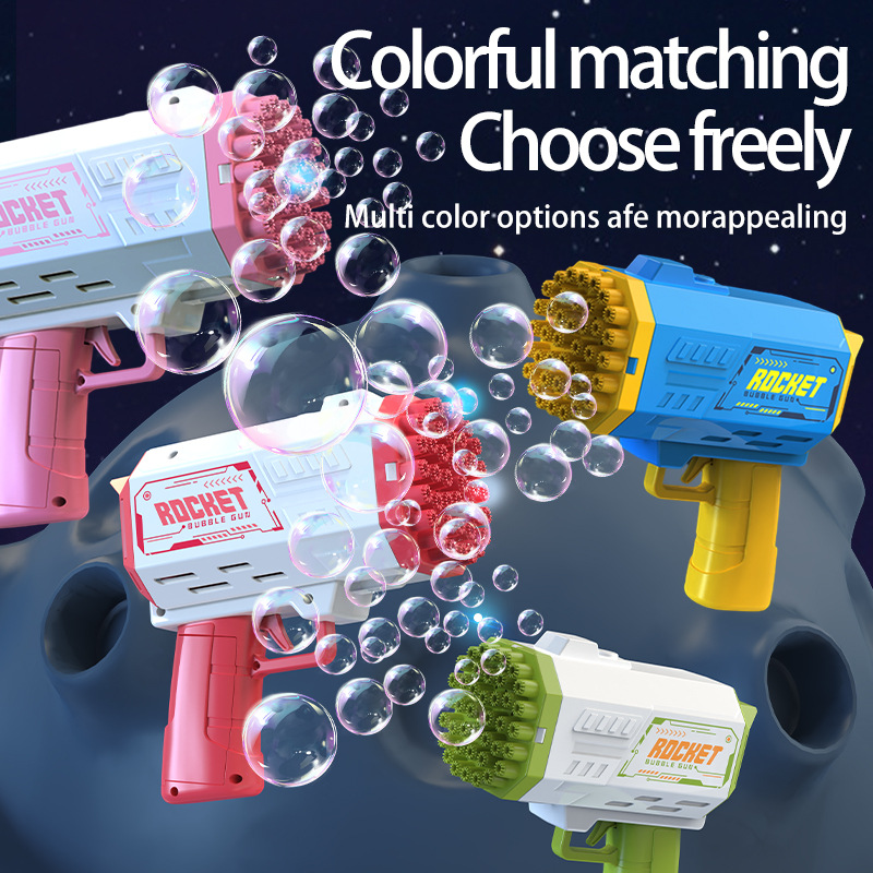新款跨境电动红绿太空40孔泡泡枪 亲子户外互动兴趣培养电动批发