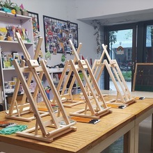画架桌面画板架套装儿童台式折叠小支架油画架木质美术绘画架