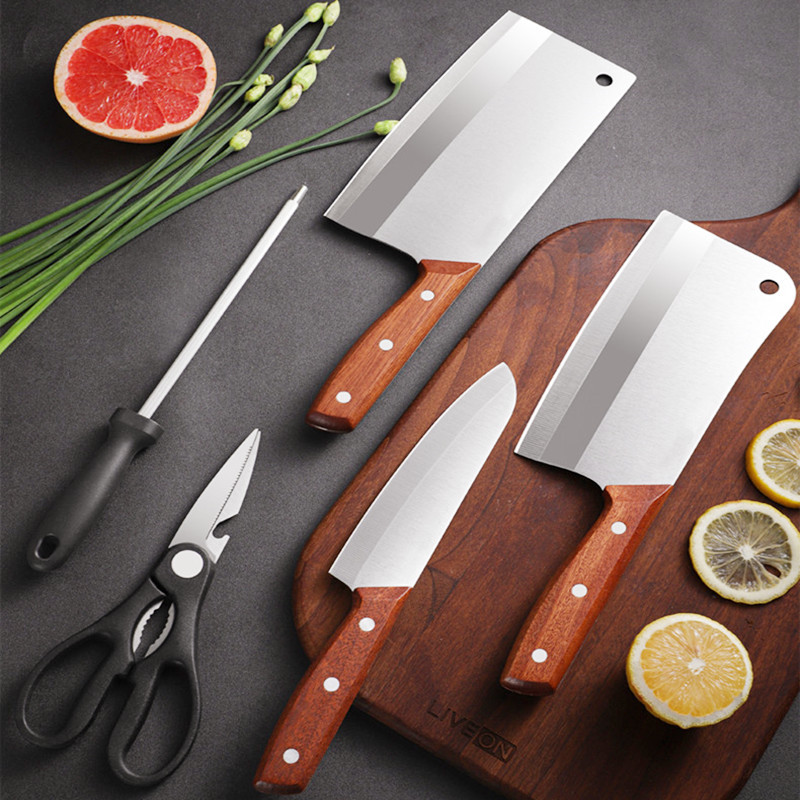 家用菜刀不锈钢切菜刀锻打刀锋利切肉片刀斩骨刀剪刀主厨刀切片刀