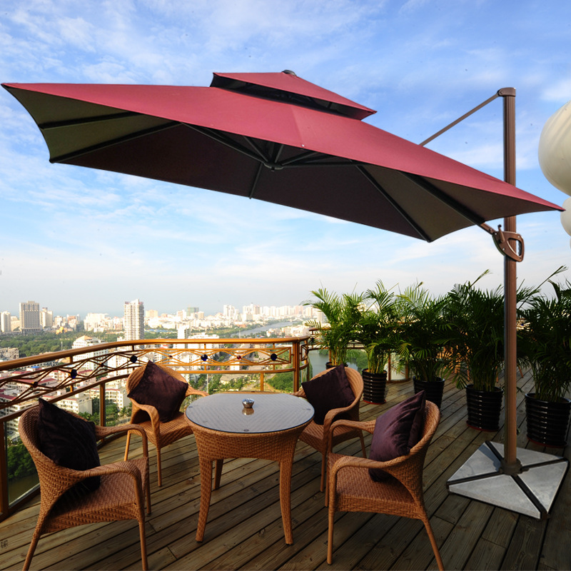 户外遮阳伞别墅花园庭院伞大太阳伞四方摆摊伞厂家现货罗马伞