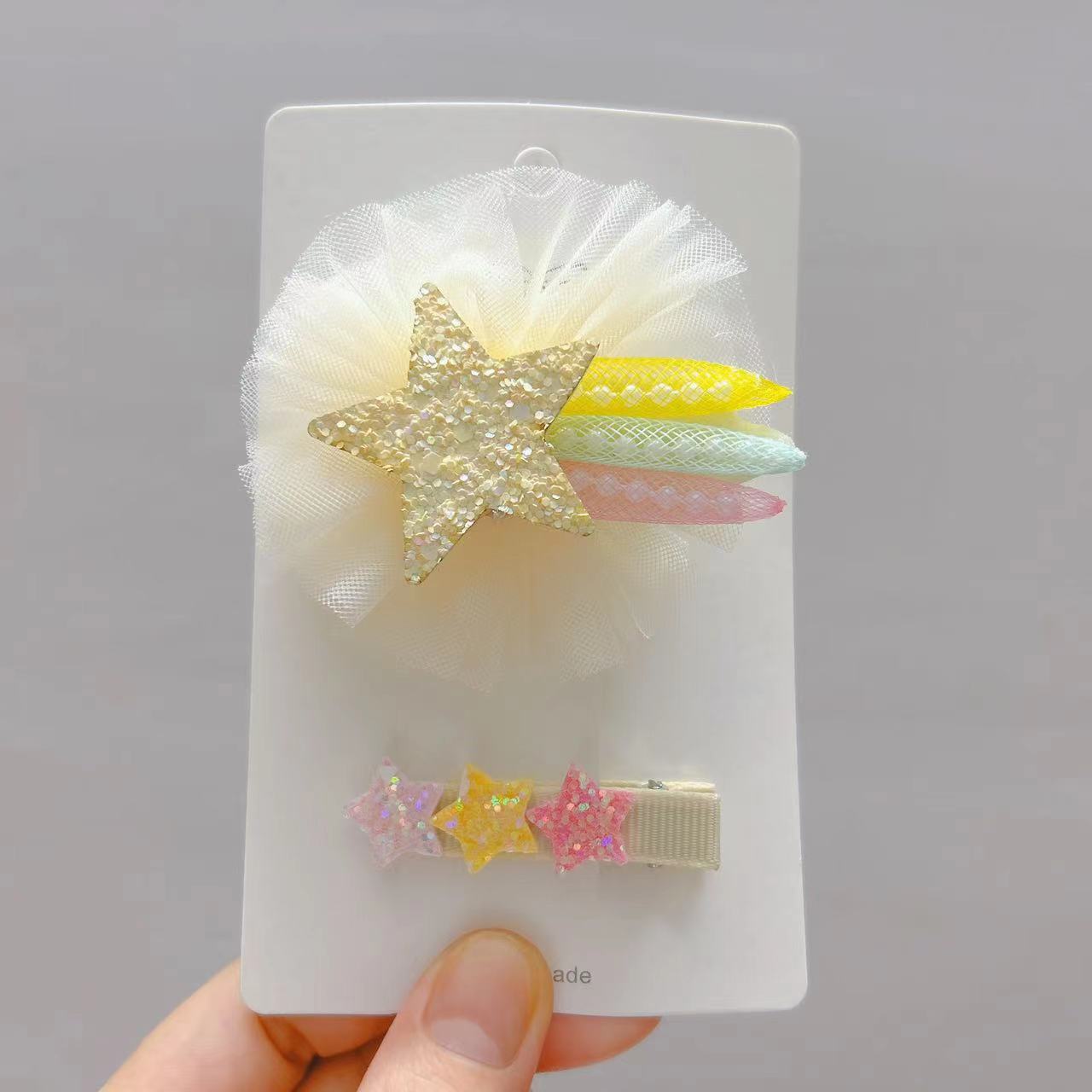 两件套可爱发夹发卡珍珠星空侧边夹女孩快乐星球碎发夹网红发饰品