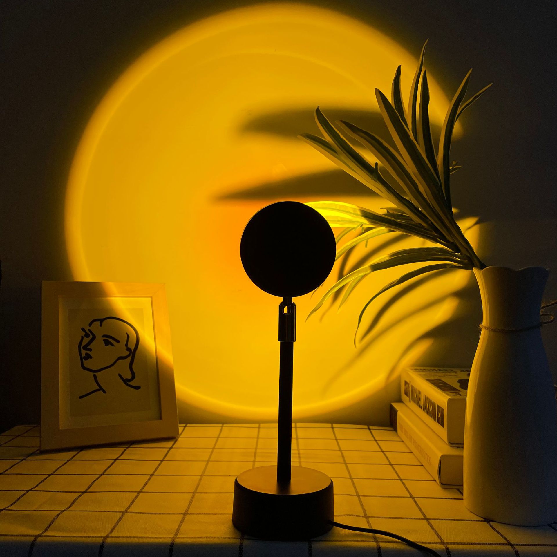 定制亚马逊遥控夕阳灯落日氛围灯rgb日不落灯