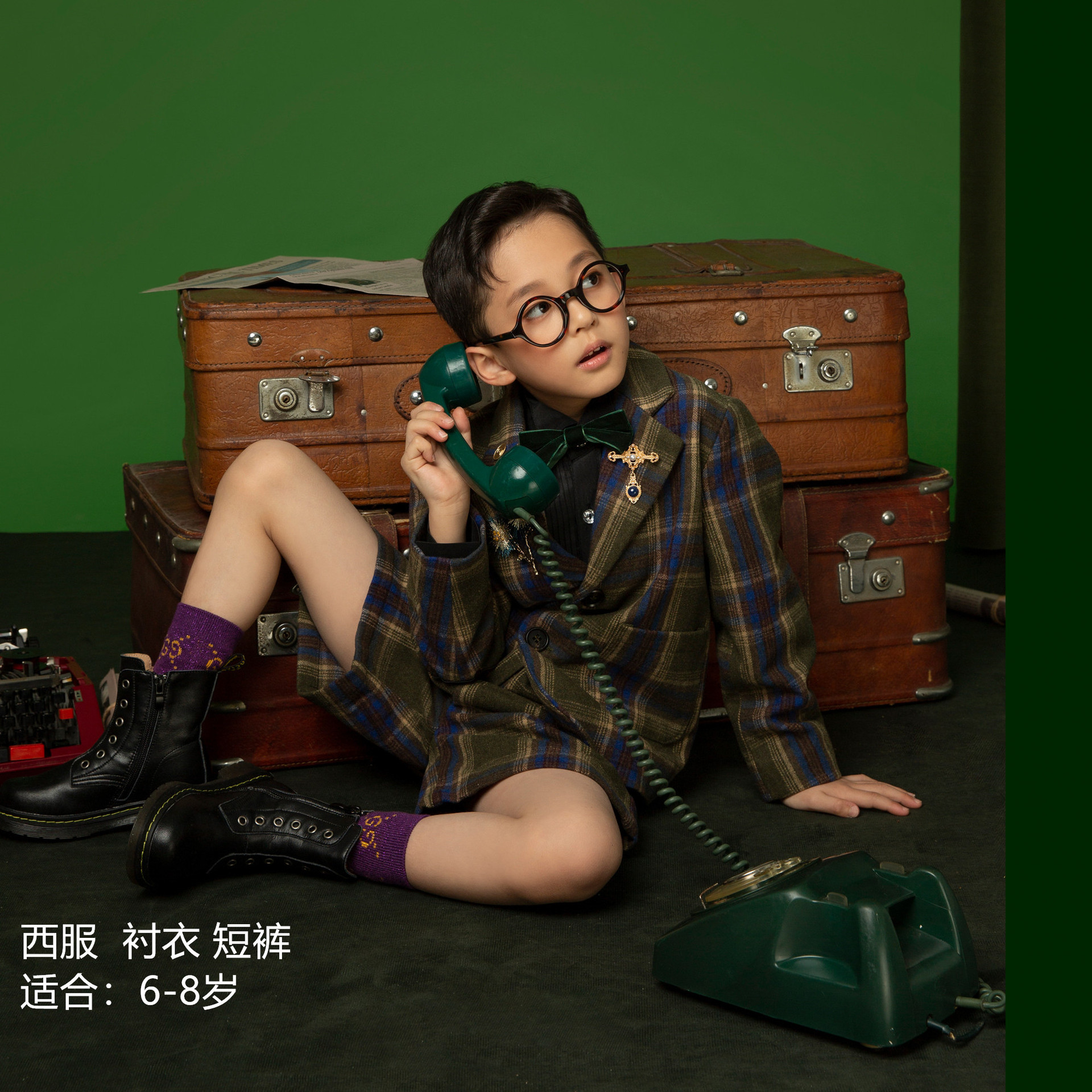 新款儿童摄影服装7-9岁女童影楼主题时尚大男女孩艺术照潮童衣服