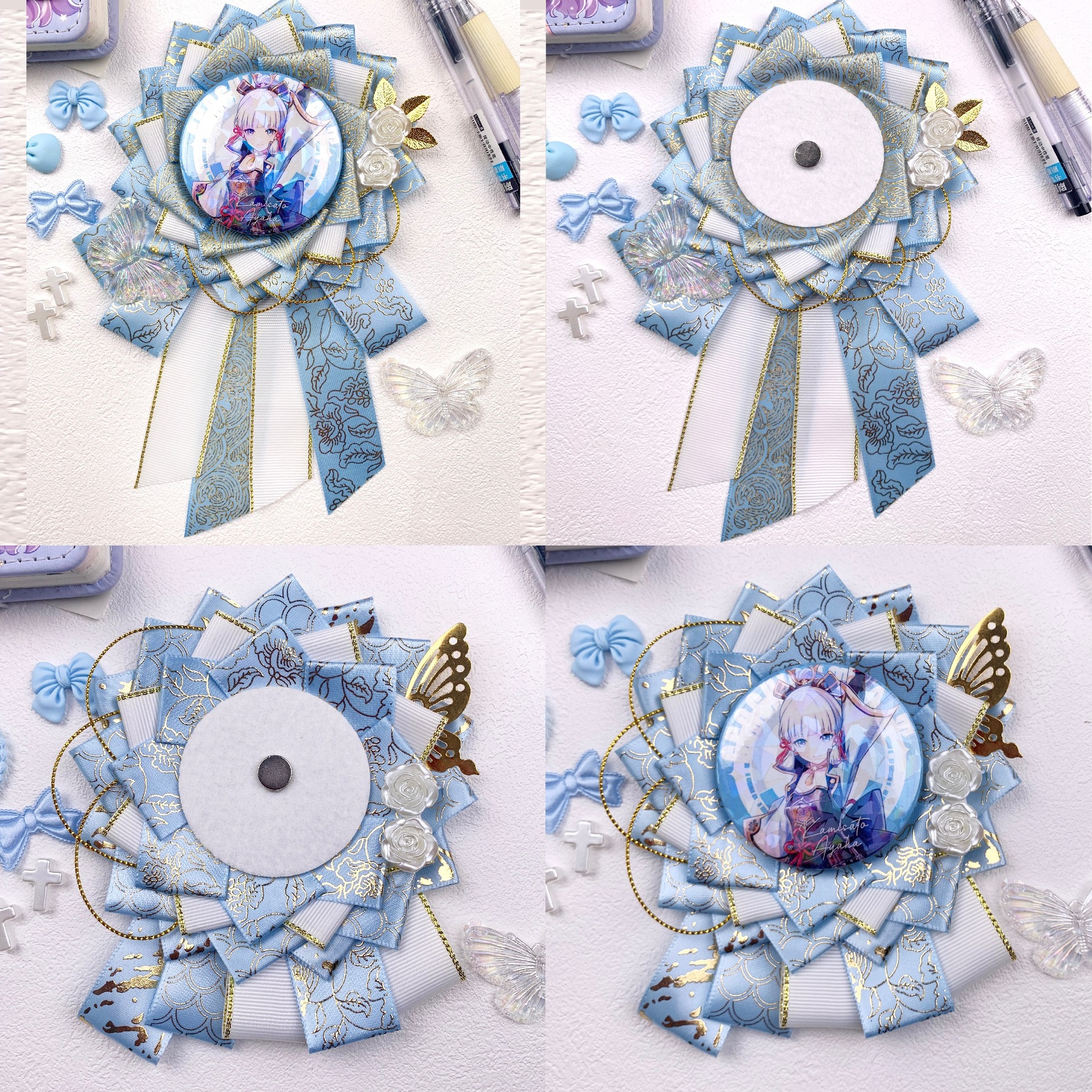 成品现货包邮华丽吧唧托原创手工diy 吧唧托痛包装饰物徽章吧唧托