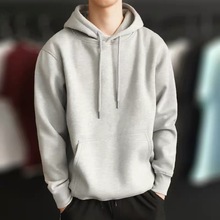 sweater纯色连帽运动卫衣男秋冬季潮流上衣服大码宽松休闲外套衫