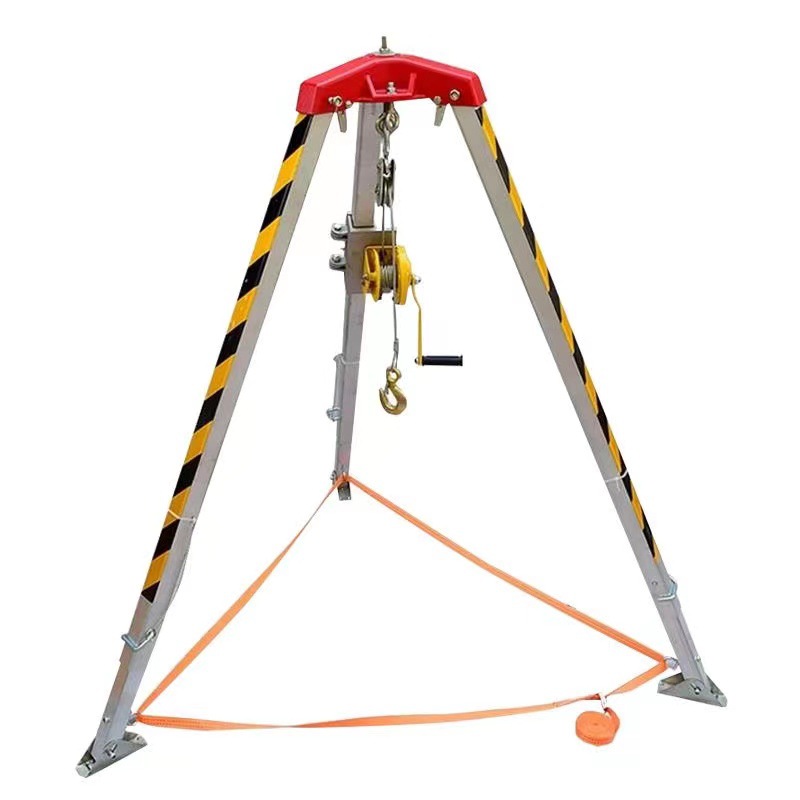 批发消防救援三脚架可配手摇绞盘电动绞盘12/24v铝合金救援三角架-阿