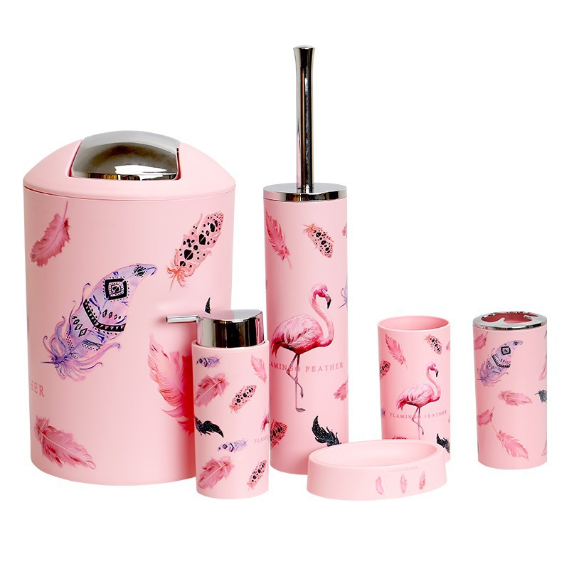 Flamingo Printing Bathroom 6 Sets