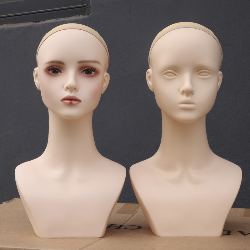 cos假发模特头无妆练习化妆头模假人头彩妆改妆diy练习展示道具女