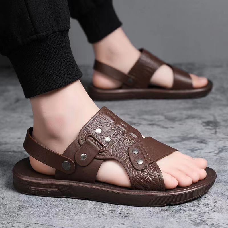 2023 New Men's Sandals Beach Shoes Waterproof Outdoor Slippers Men's Dual-Use Sandals